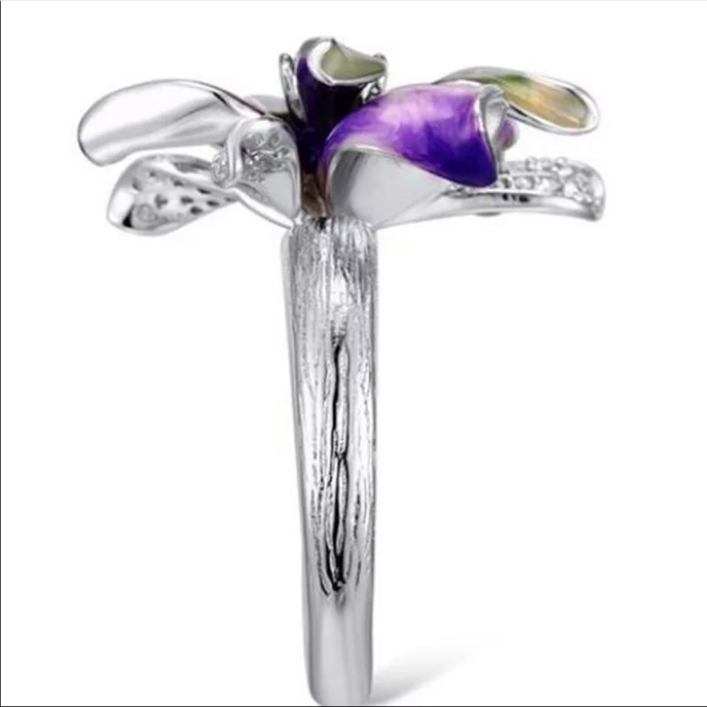 New Women’s Delicate Flower Shape 925 Silver Ring - Picture 4 of 6